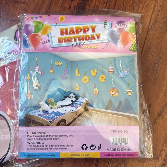 NWT LILO & Stitch Birthday Party Backdrop Decorations Balloons Cake Topper - Picture 5 of 13